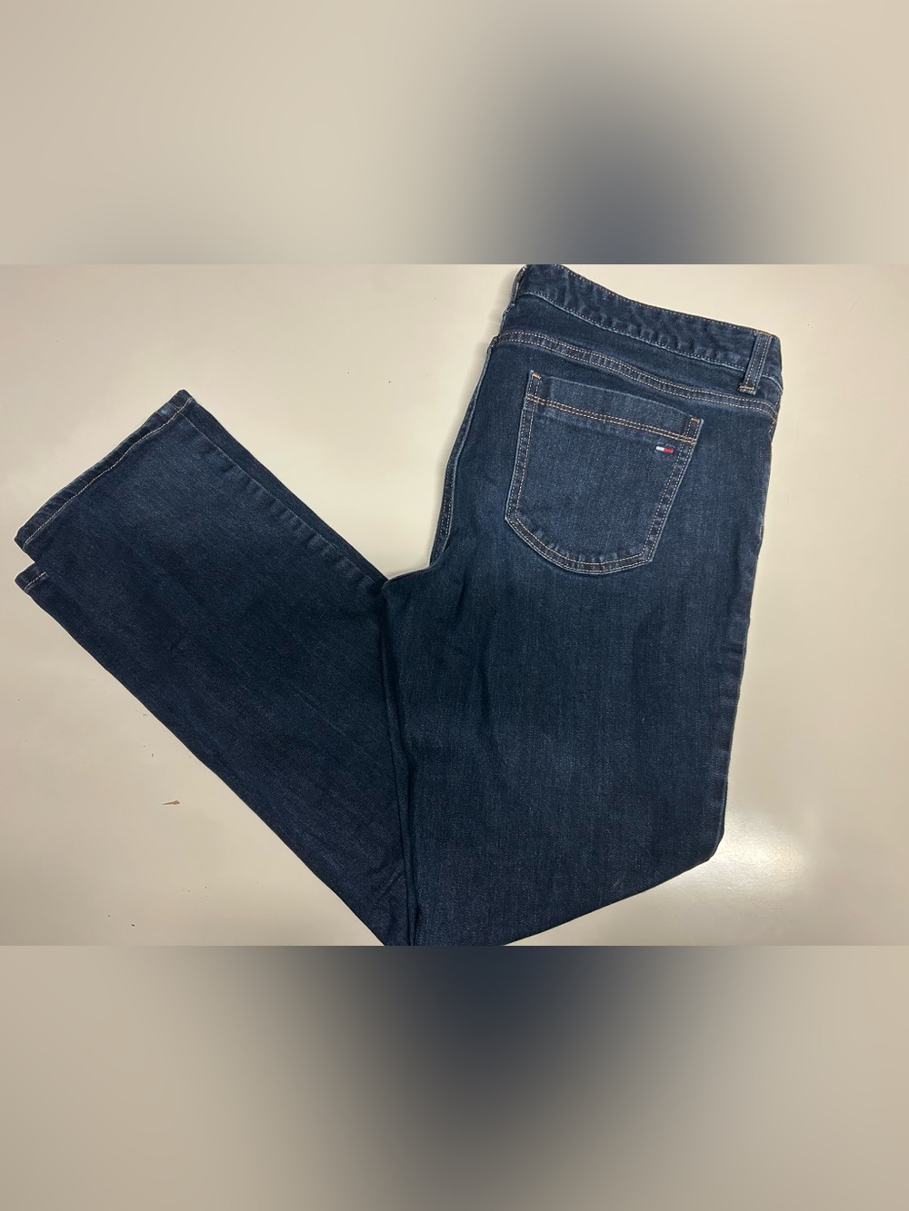 Tommy Hilfiger Women’s Size 16R Straight Jeans Blue Dark Wash Mid Rise Stretch